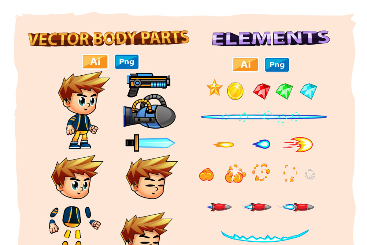 Liam 2D Game Sprites, an Illustration by DionArtworks (Photo 3 of 3)