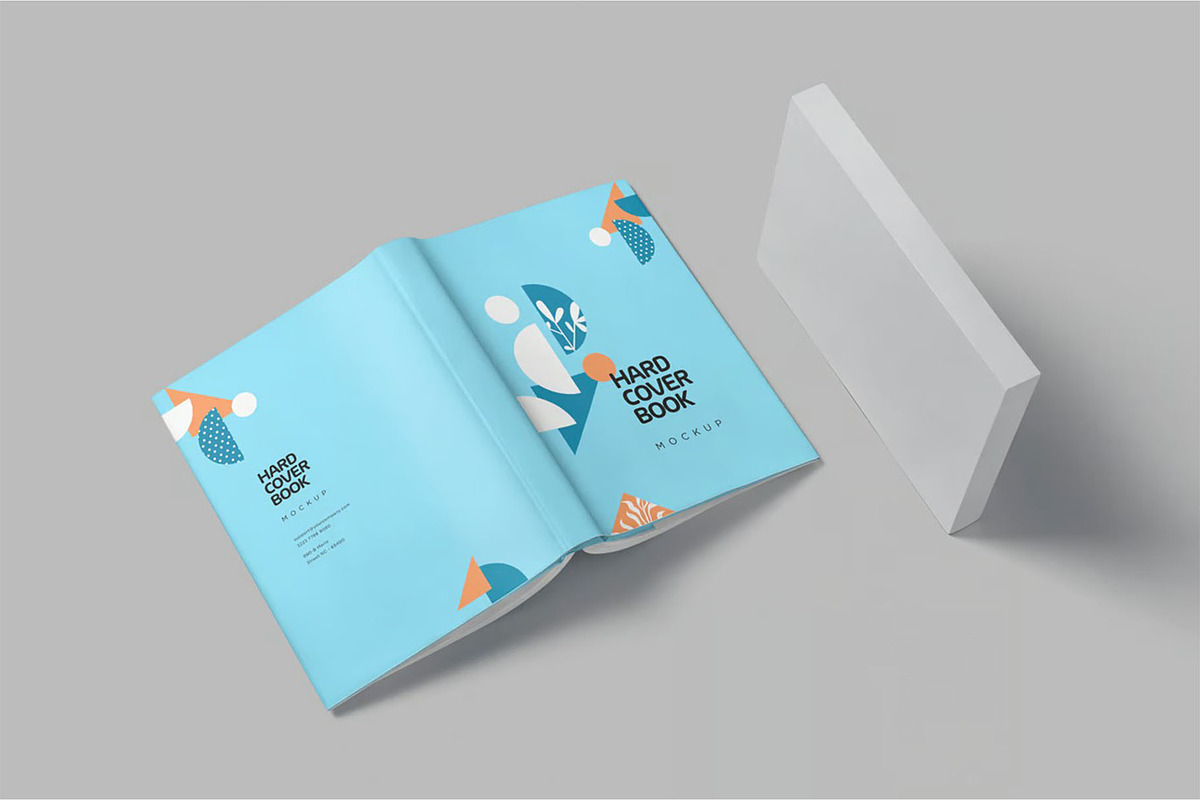 A4-A5 Hardcover Book Mockups, an Advertising Mockup by megostudi0 (Photo 2 of 7)