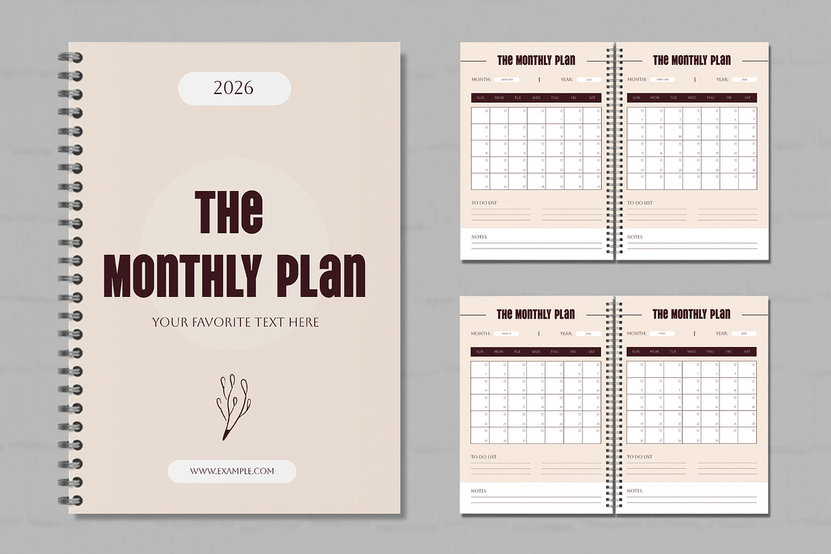 Printable Monthly Planner Design preview 2