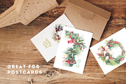 Christmas watercolor wreaths, a Decorative Illustration by soolima (Thumbnail 3 of 9)
