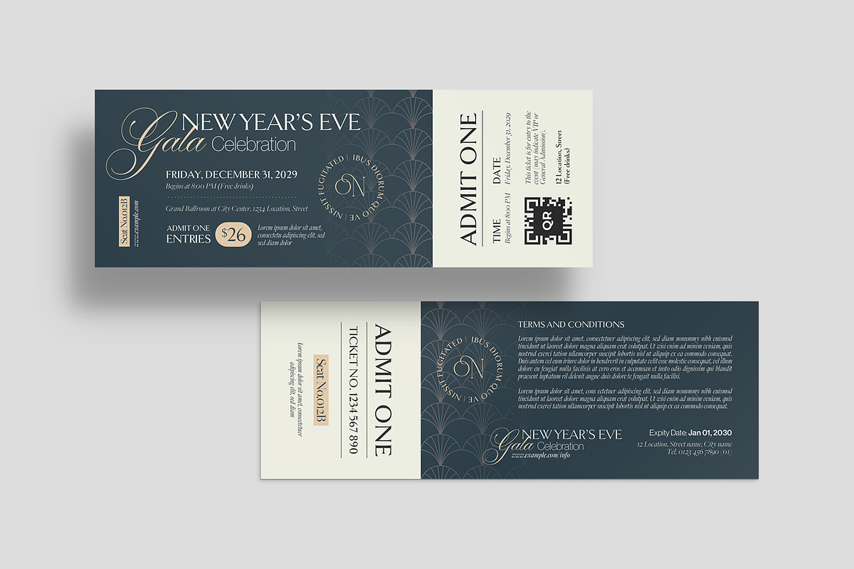 NYE Event Ticket Template, a Stationery Template by BrandPacks (Photo 5 of 5)