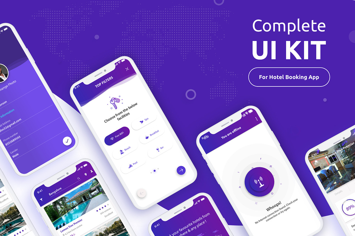 Complete UI Kit - Hotel Booking App, an App Template by Ragul Creates (Photo 1 of 6)