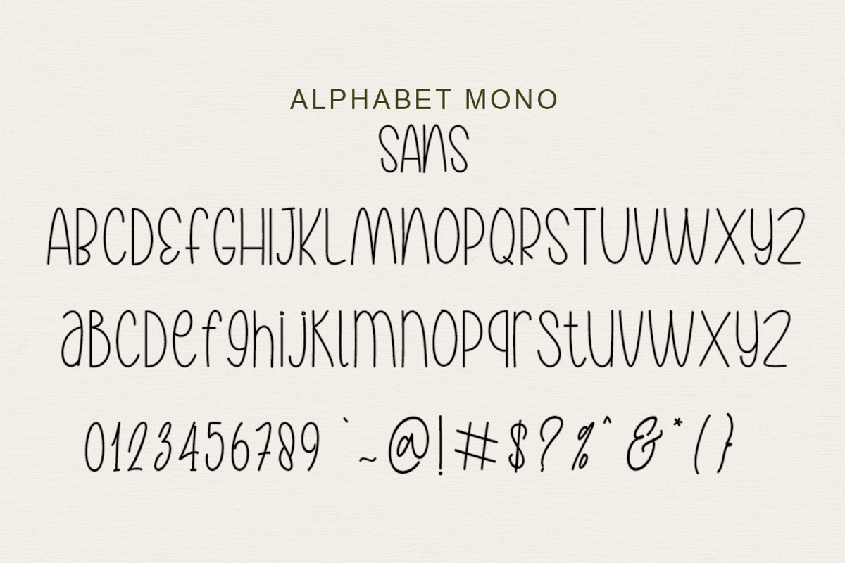 Alphabet Mono Duo, a Script Font by Soft Creative (Photo 10 of 11)