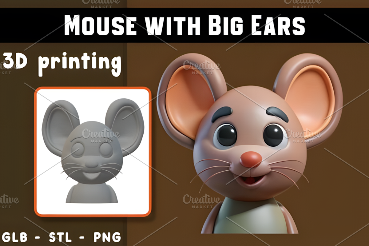 Mouse with Big Ears 3D Model, an Animal 3D Model by Ink Gallery (Photo 1 of 3)
