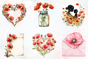 Poppy Mother's Day Watercolor Png, an Illustration by RobertsArt (Thumbnail 3 of 7)