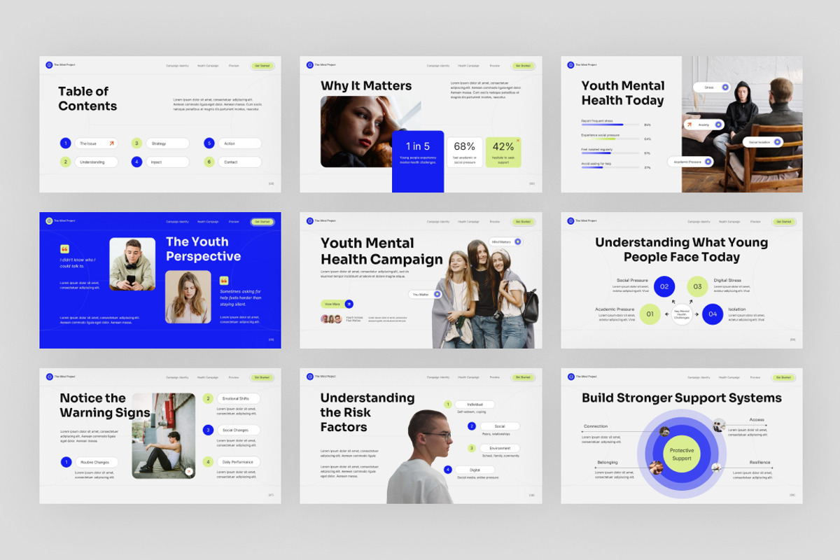 Youth Mental Health Campaign, a Presentation Template by Loin Studio (Photo 3 of 4)