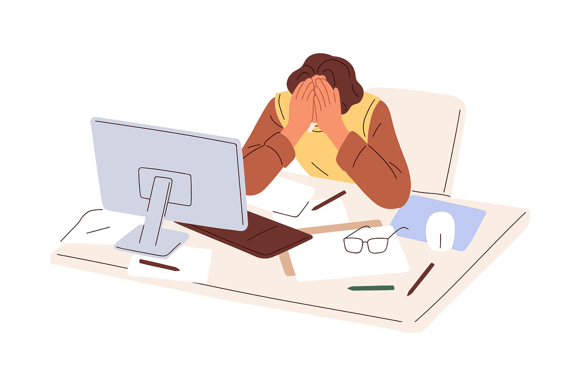 Busy people in stress at work set, a Person Illustration by Good Studio (Photo 7 of 8)