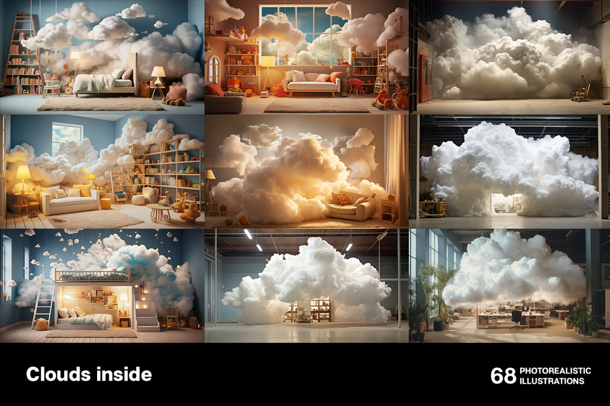 Clouds inside. 68 images, a Decorative Illustration by Handmadefont (Photo 3 of 13)