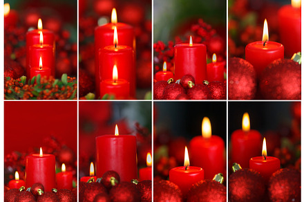 Red Christmas candles and ornaments, a Holiday Photo by José Manuel Gelpi