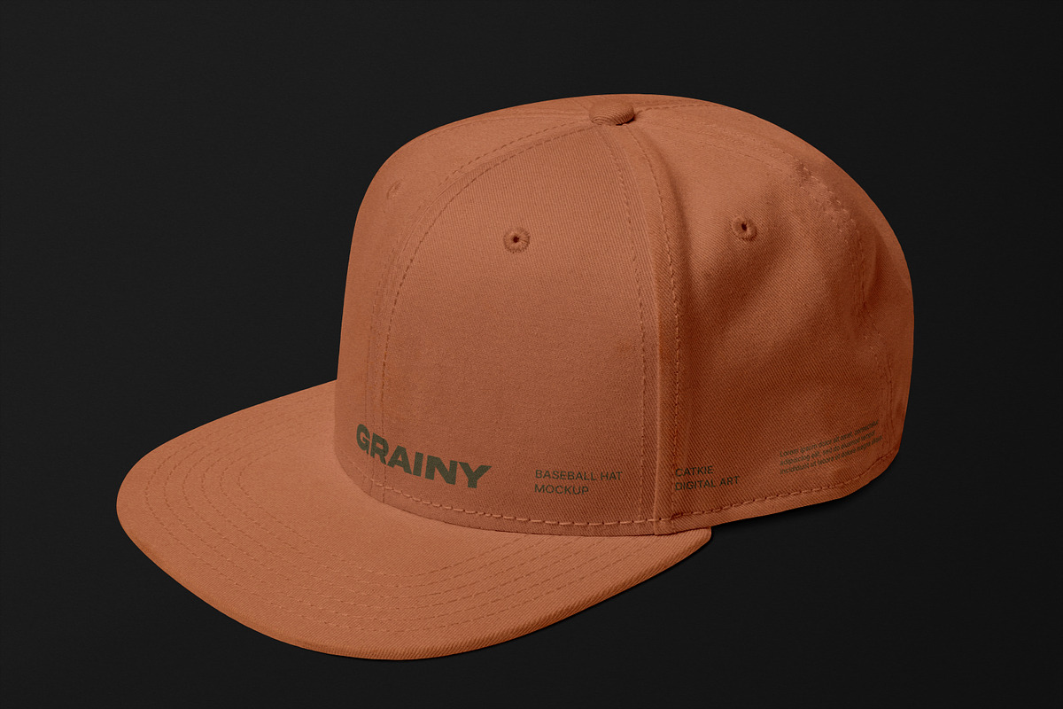 GRAINY Baseball Hat Mockup Kit, a Hat Mockup by Catkie - Digital Art (Photo 8 of 9)