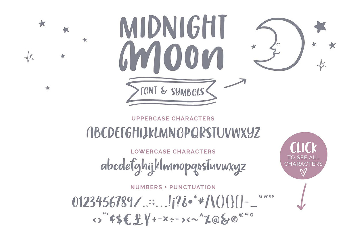 Midnight Moon Font and Symbols preview 3