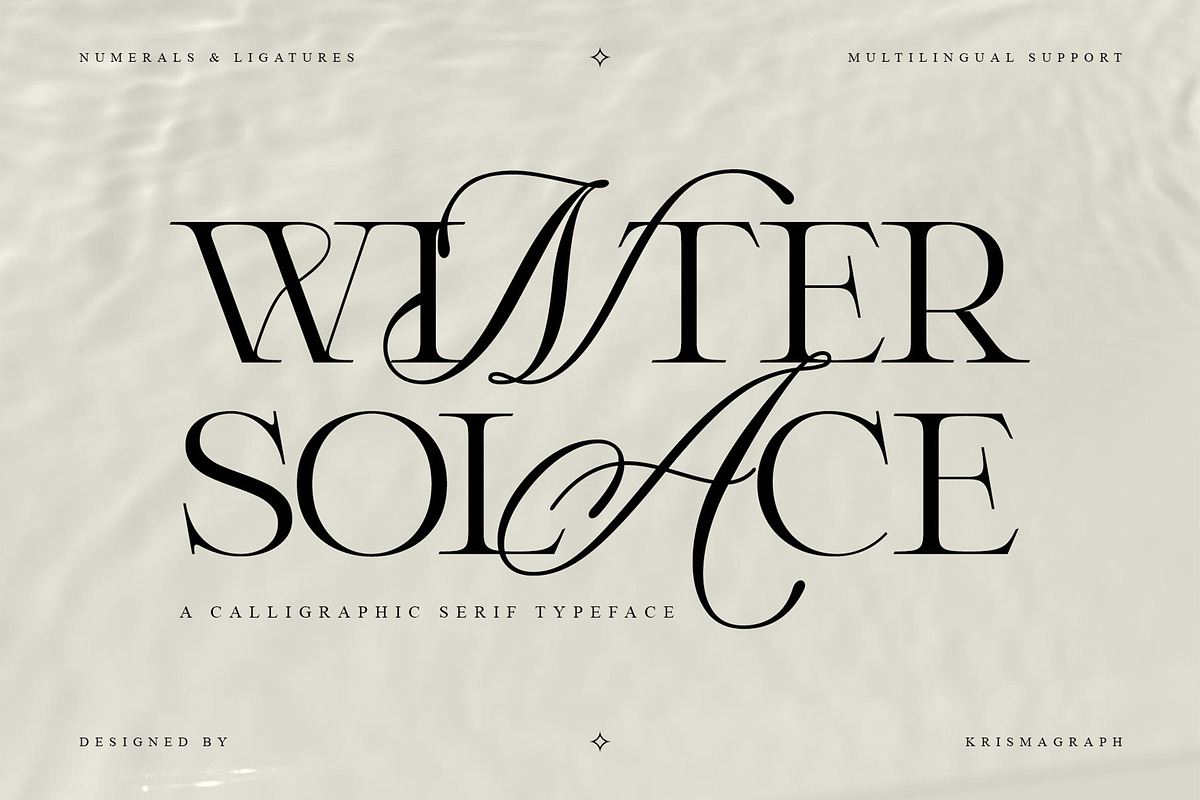 Winter Solace – Calligraphic Serif, a Serif Font by Krismagraph (Photo 1 of 10)