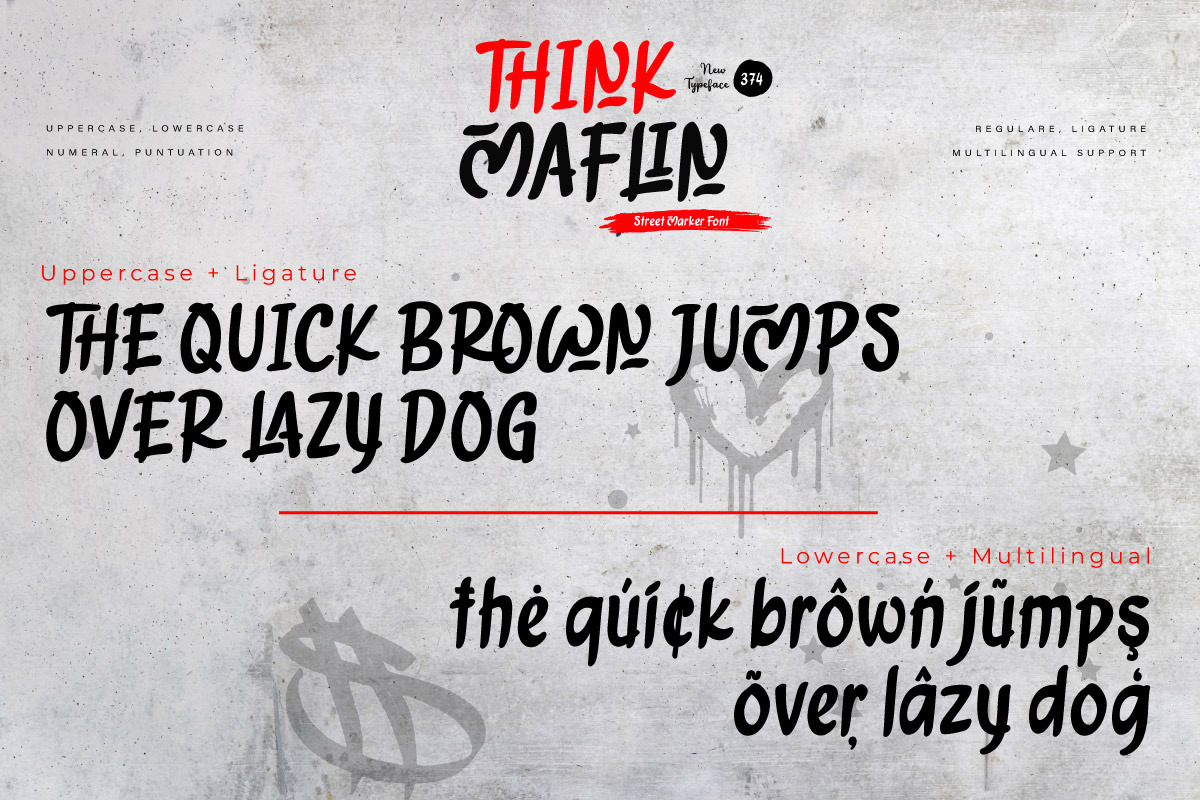 Think Maflin - Street Marker Font, a Handwritten Font by trabaskriya (Photo 3 of 6)