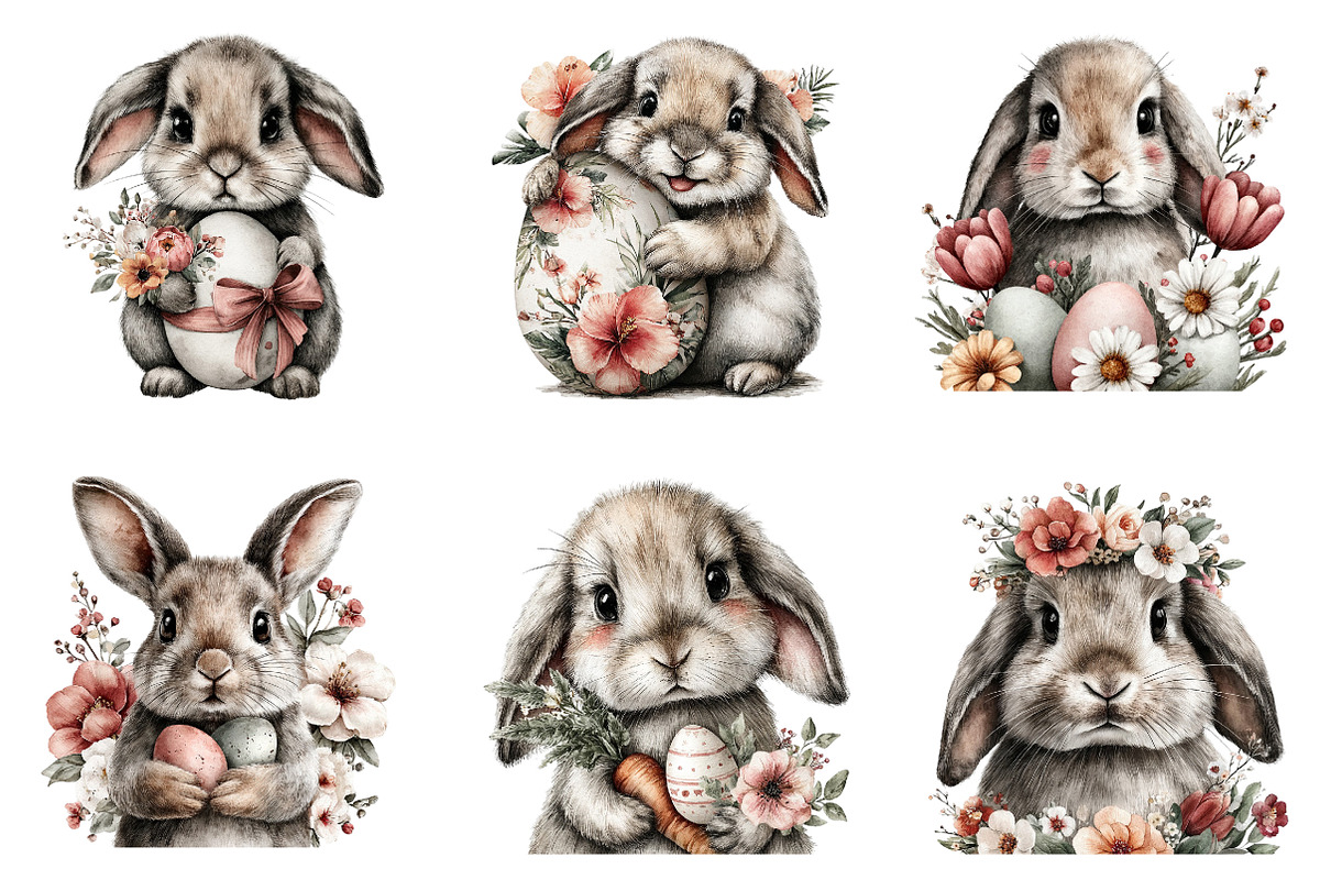 Happy Easter Bunny Clipart, an Illustration by Dream Creation (Photo 5 of 7)