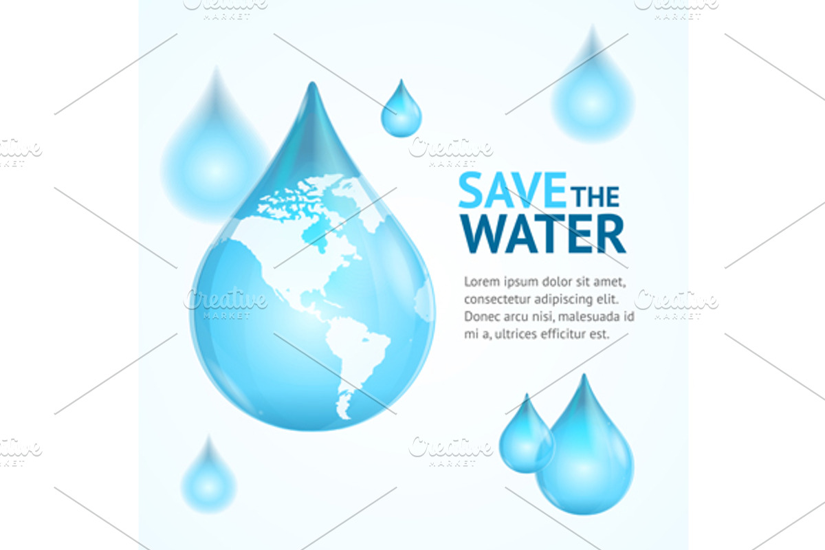 Water Globe Save Concept. Vector, a Healthcare Illustration by Vector ...