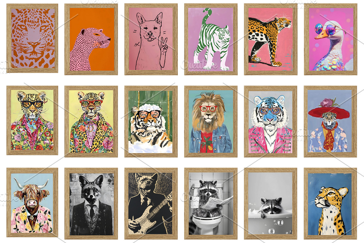 Animal Wall Art Bundle,Animal Prints, an Animal Photo by Chipshpow Graphics (Photo 9 of 11)