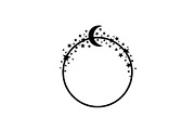 Crescent Moon Round Frame Bundle, an Illustration by Creativeshirt (Thumbnail 13 of 31)