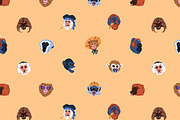 Funny monkeys avatars set + patterns, an Animal Illustration by PaperTrident (Thumbnail 5 of 6)