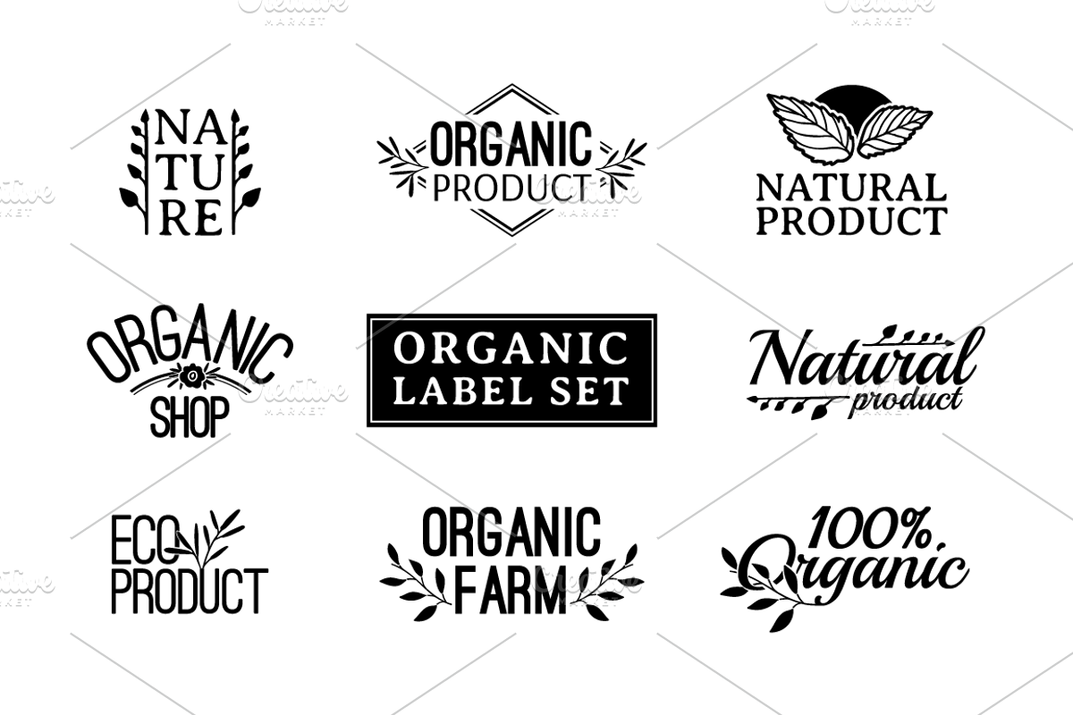 Set organic logo and label, a Branding & Logo Template by Uniyok (Photo 2 of 2)