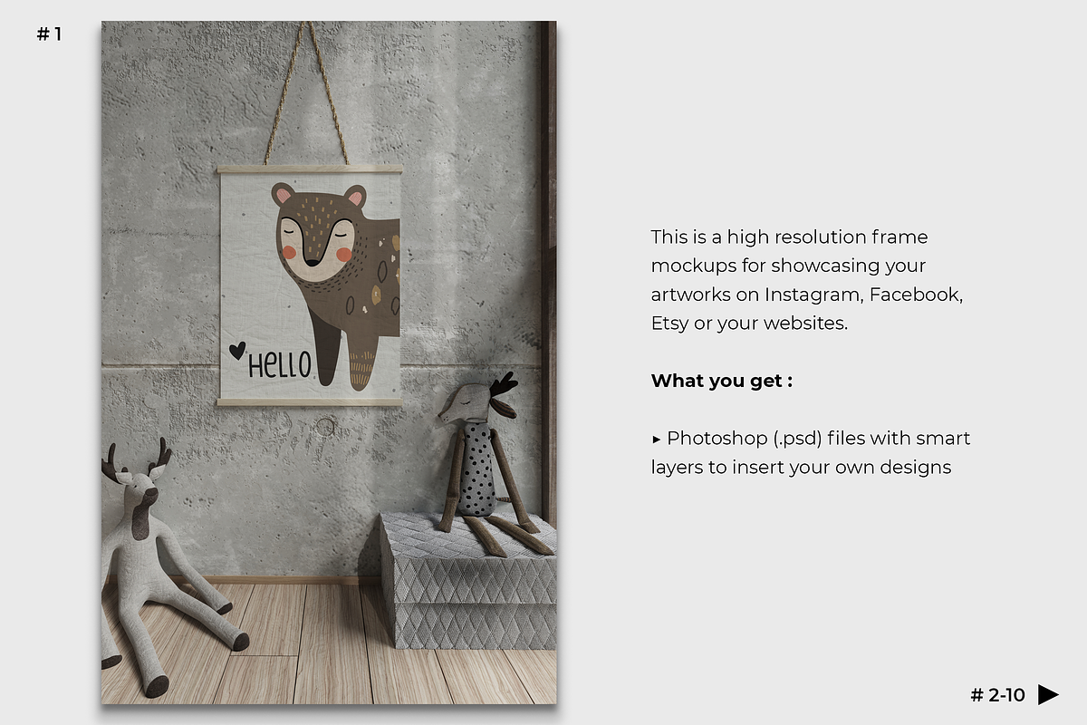 Modern Kid's Room | 10 Frame Mockups, a Print Template by Creative Studio HZ (Photo 2 of 7)