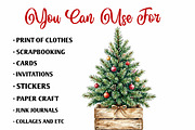 Watercolor Christmas Tree clipart, a Seasonal Illustration by fashionaddict (Thumbnail 6 of 7)