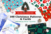 100 Christmas Patterns and Cards, a Pattern Graphic by ARg Design (Thumbnail 1 of 2)