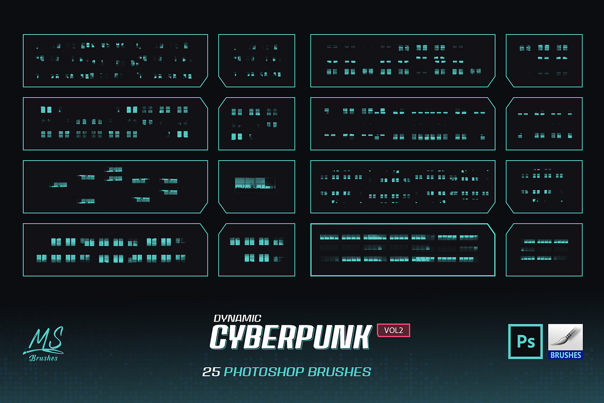 Dynamic Cyberpunk Brushes v2, a Brush Add-On by Mohamed Saber (Photo 3 of 5)