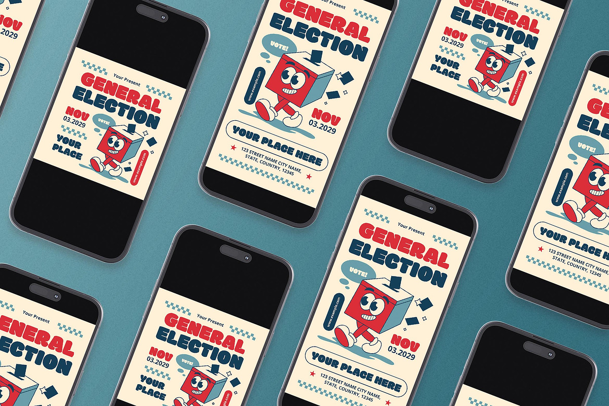 Blue General Election Flyer Set, a Flyer Template by Aiyari Graphic (Photo 2 of 3)