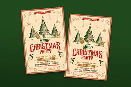 Merry Christmas Party Flyer, a Flyer Template by DesignWorkz