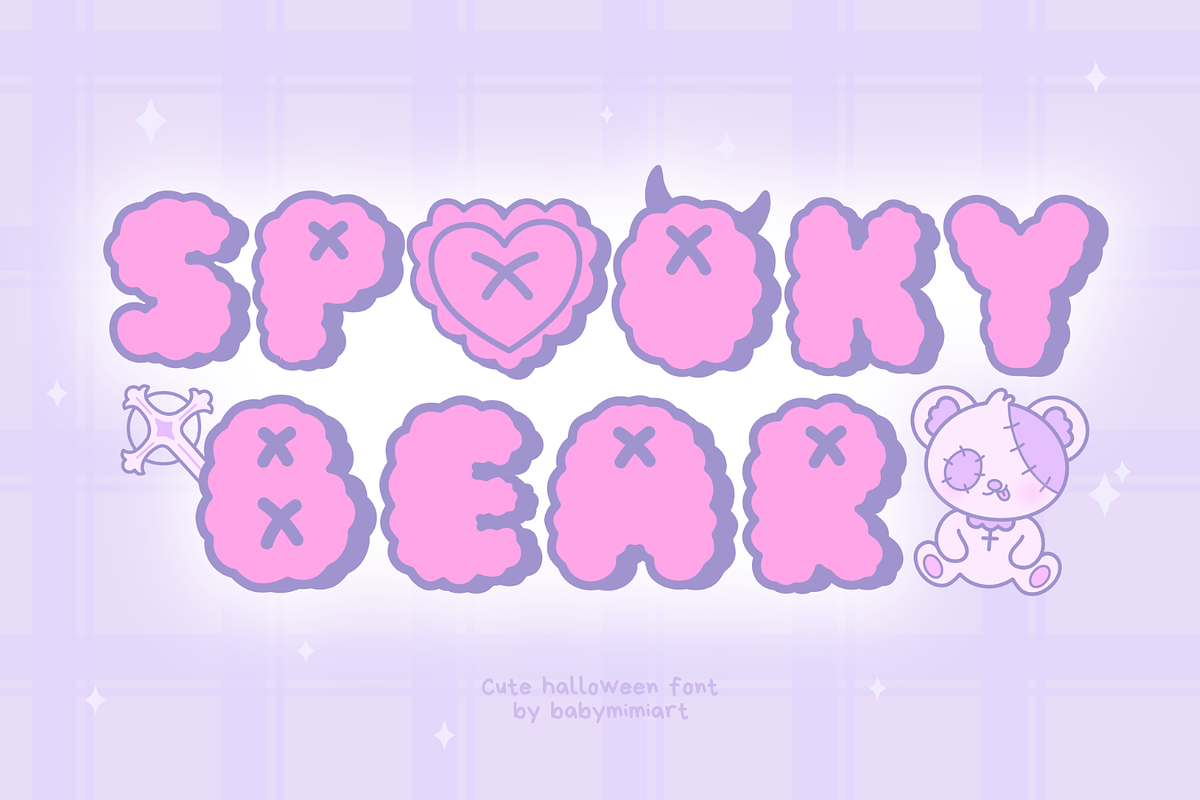 Spooky Bear Font, a Handwritten Font by Babymimiart (Photo 1 of 10)