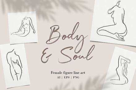 Body & Soul. Female Figure Line Art, a Healthcare Illustration by mejorana
