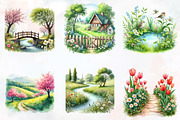 Spring Landscape Clipart, Spring Png, an Illustration by RobertsArt (Thumbnail 5 of 7)