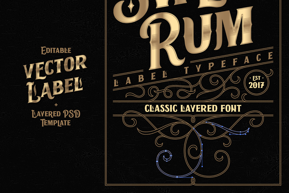 Sweet Rum Font, Label, Mockup! preview 2
