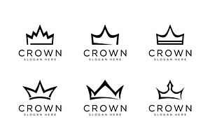 Set Of Crown Logo Vector Design