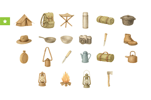 Camping Gear Set, an Object Graphic by RT Studio