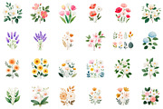 Watercolor Vintage Floral Clipart Se, an Illustration by Sublimation Artist (Thumbnail 2 of 6)