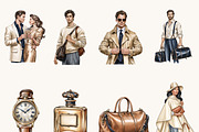 Watercolor Old Money Couple Clipart, a Person Illustration by BusyDaydesign (Thumbnail 2 of 9)