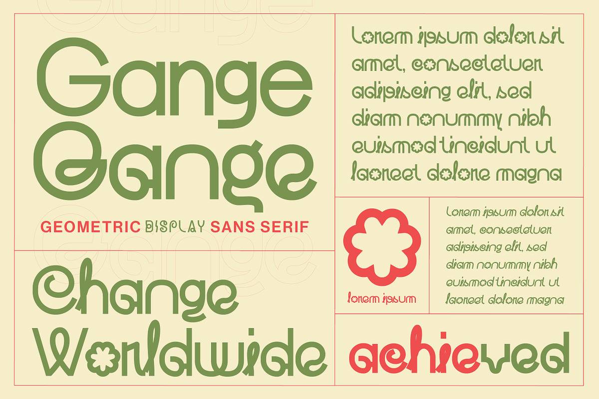 Gange – Bold Geometric Sans, a Sans Serif Font by Lettertype Studio (Photo 3 of 15)