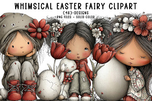 Whimsical easter fairy clipart, an Illustration by CreationArt