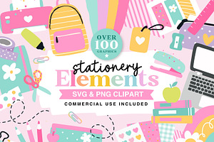 Stationery Clipart Bundle SVG, an Object Graphic by Sparkle & Speckle