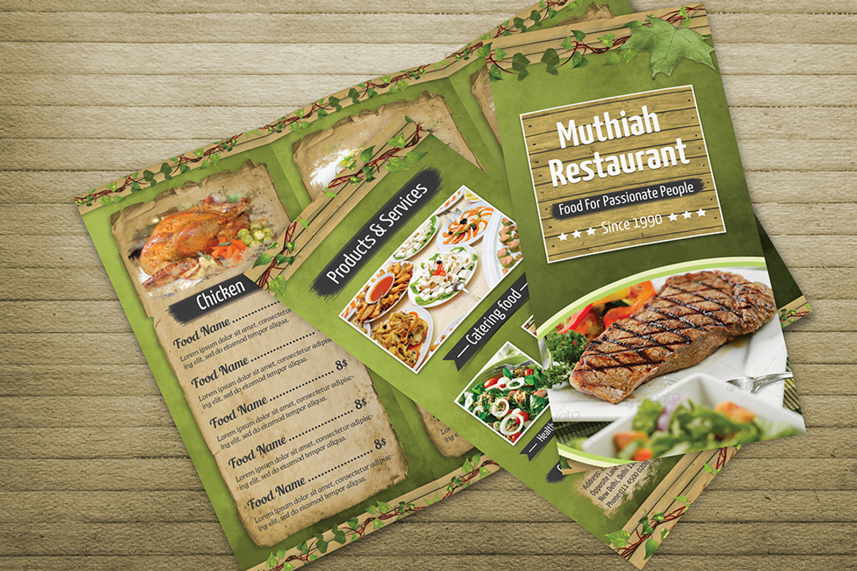 Restaurant Foods Menu Tri Fold, a Brochure Template by Creative  designer (Photo 3 of 3)