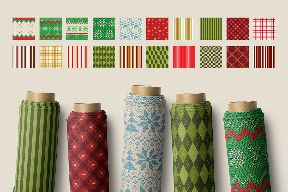 Cozy Christmas Patterns & Frames, a Pattern Graphic by AnnArt (Photo 4 of 9)