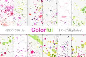Watercolor paint splatter background