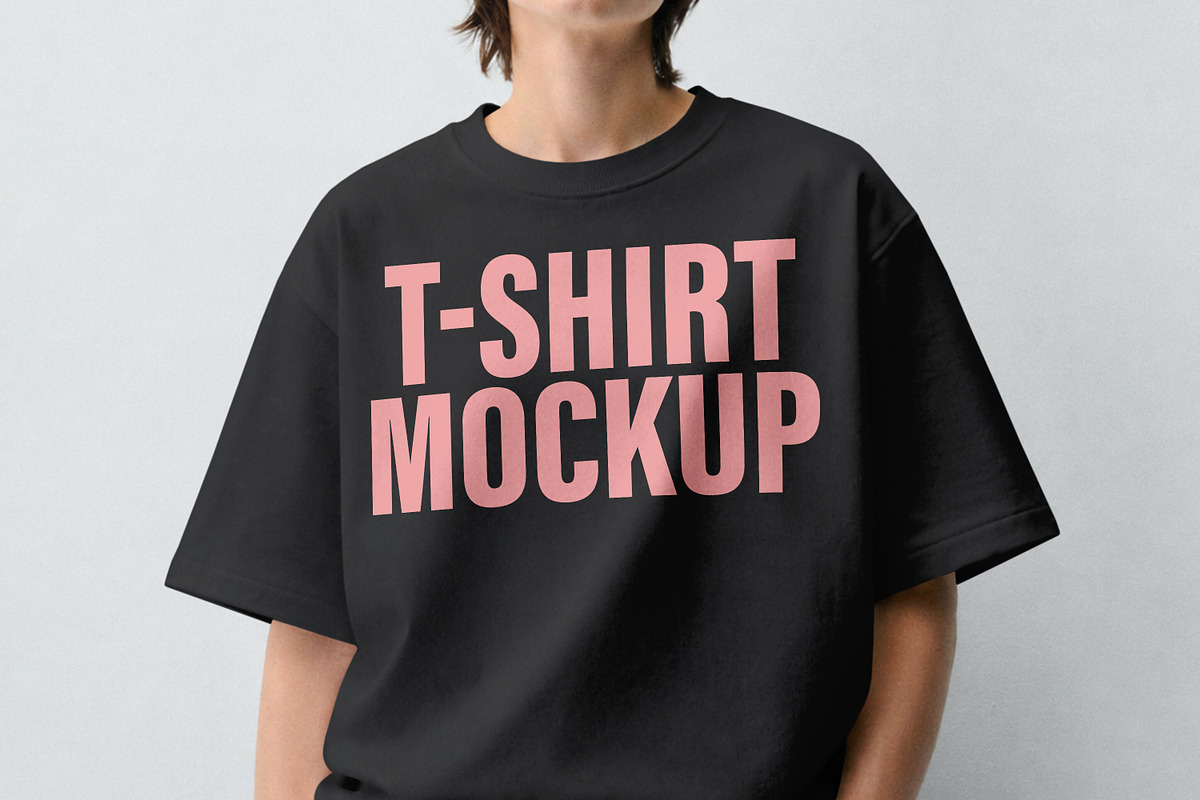 T-Shirt Mockup PSD - Female Model, a Shirt Mockup by Rymden_Fl (Photo 3 of 7)