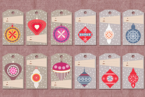 Retro Stylised Christmas Gift Tags