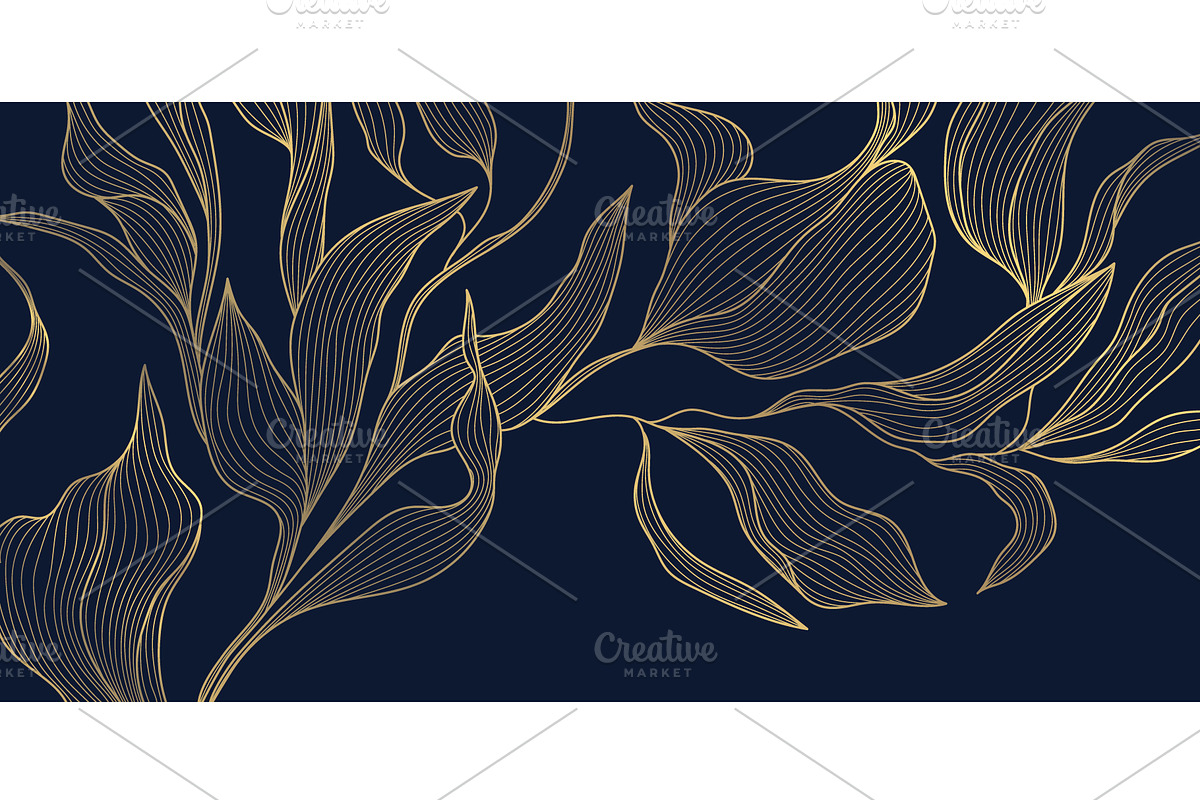 Leaves Line Patterns, a Pattern Graphic by Marylia