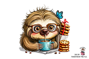 Male Sloth with Coffee Cup PNG, a Graphic by Clipart Bloom (Thumbnail 6 of 11)