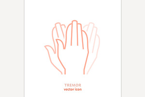 Hand tremor linear icon, pictogram, an Outline Icon by Anna's Shop