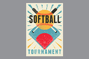 Softball vector poster set., a Sport Illustration by PoPaShop (Thumbnail 2 of 8)