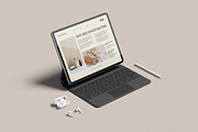 Realistic iPad With Keyboard Mockup, an iPad Mockup by Graphic Deal (Thumbnail 2 of 8)